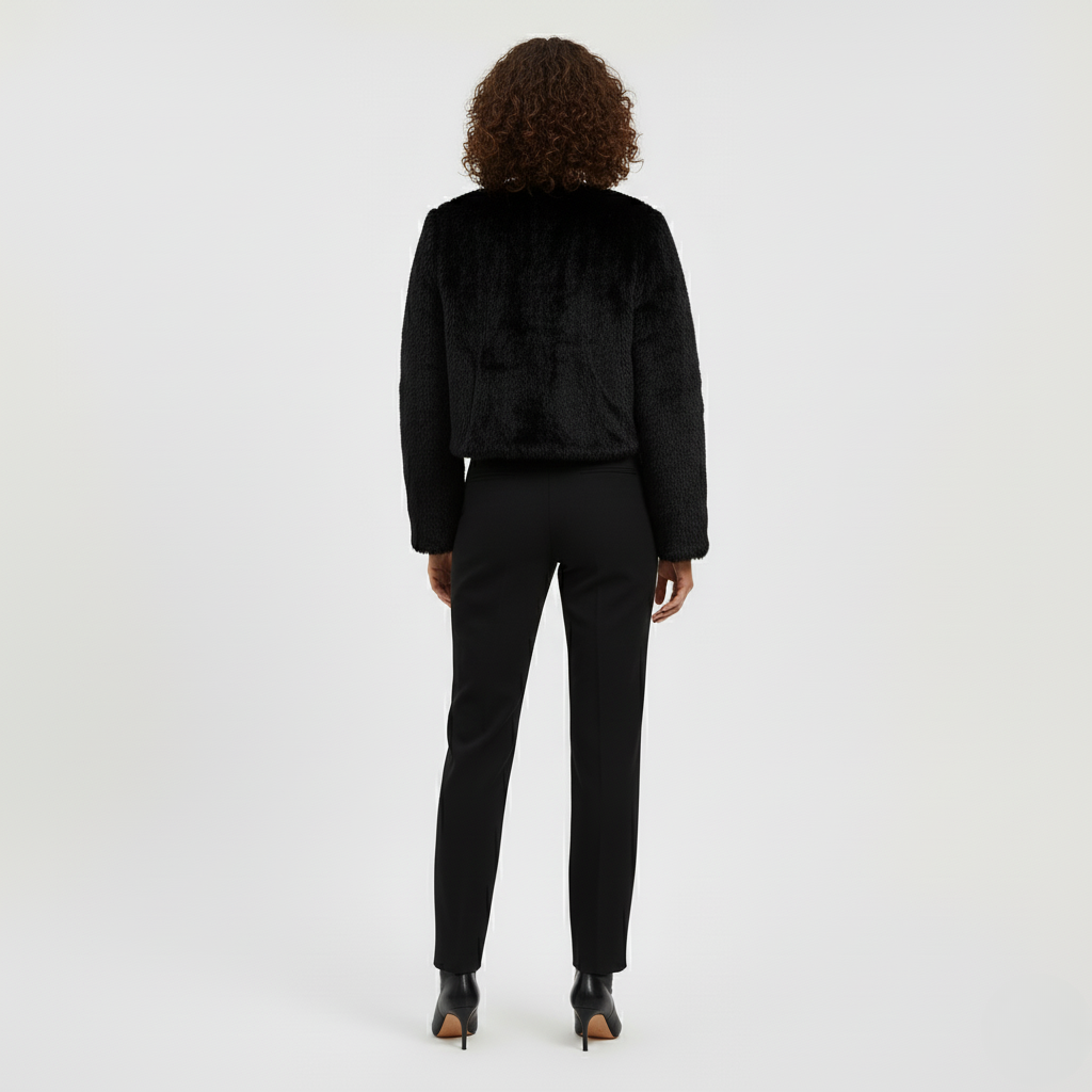 Cropped Faux Fur Jacket