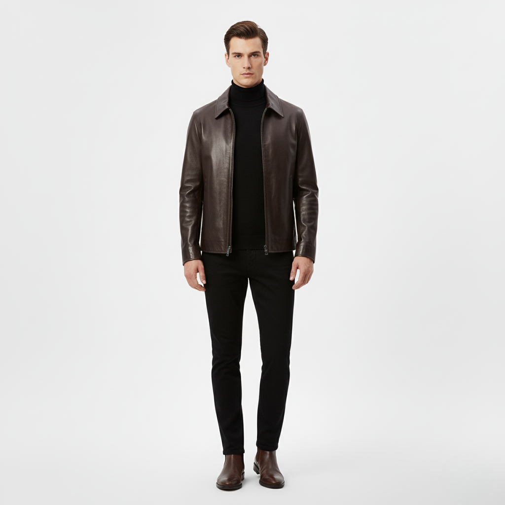 Modern Minimalist Leather Jacket