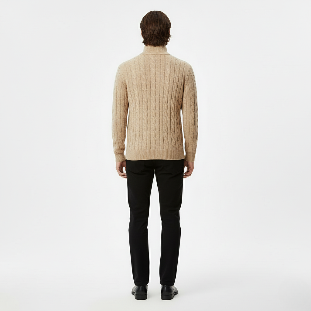 Cable Knit Quarter Zip Sweater