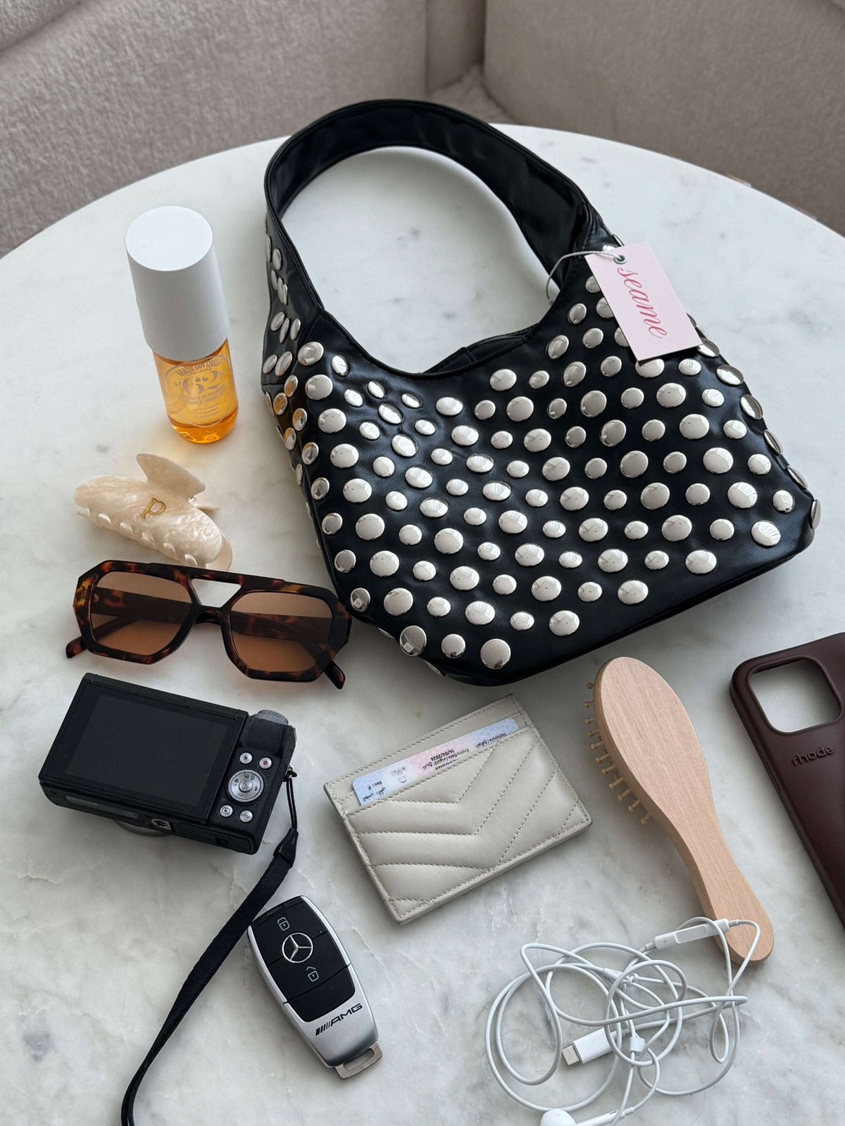 Alva Studded Bucket Bag