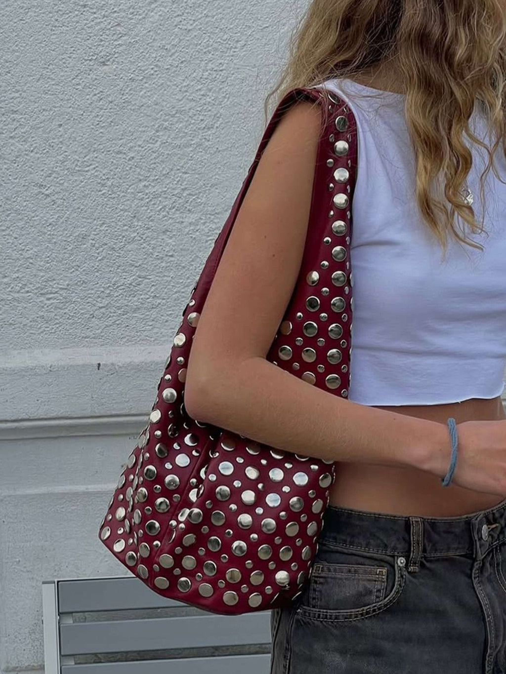 Alva Studded Bucket Bag