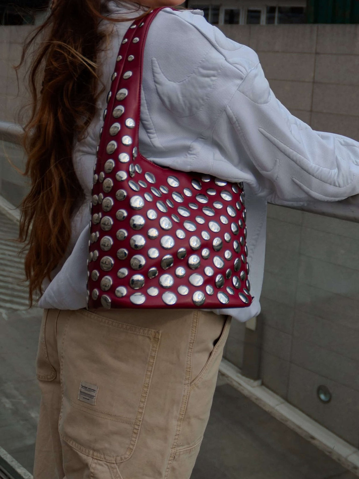 Alva Studded Bucket Bag