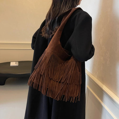 Amanda Velvet Tassel Shoulder Bag