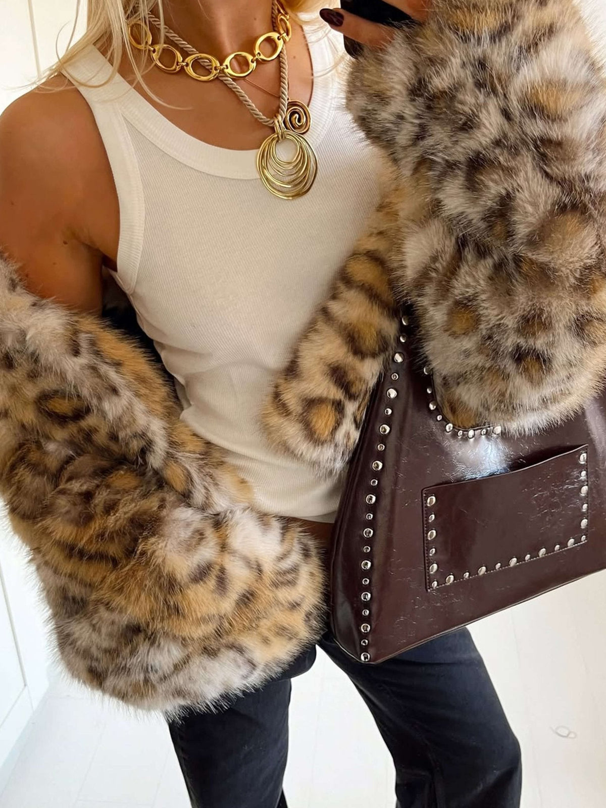 Stefani Studded Tote Bag
