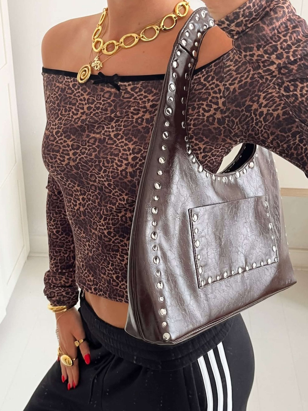 Stefani Studded Tote Bag