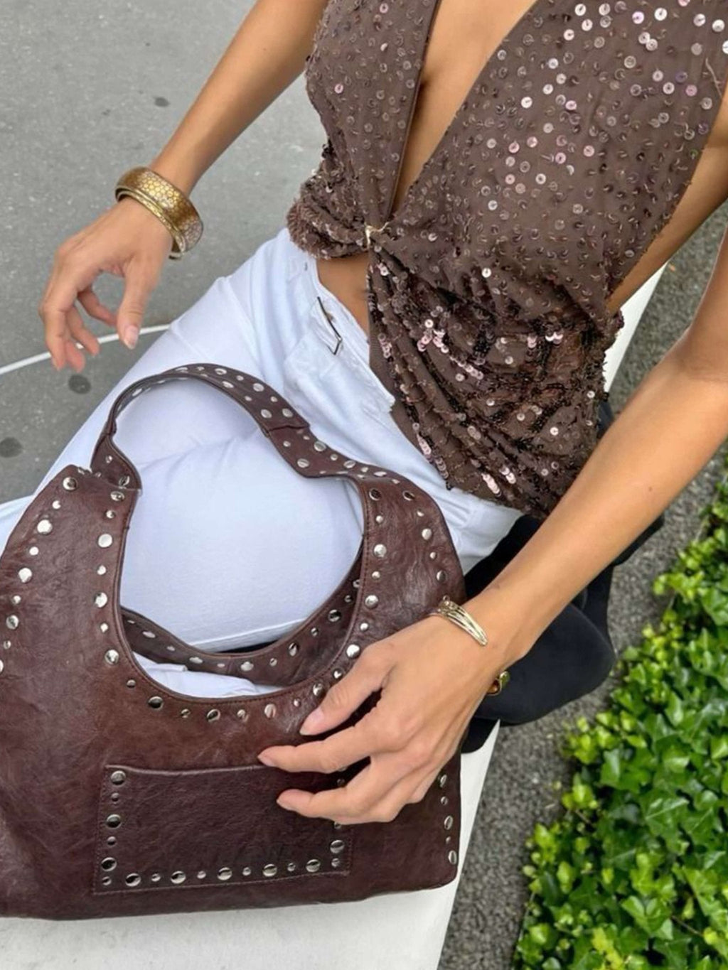 Stefani Studded Tote Bag